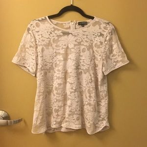 Floral lace/mesh t shirt